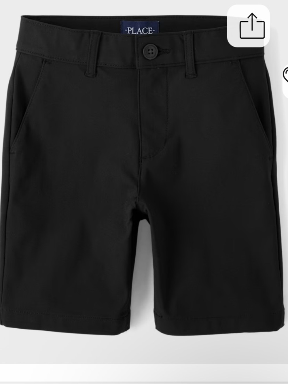 Quick Dry Black Chino-Style Boys' Shorts